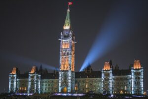 Parliament Hill at night